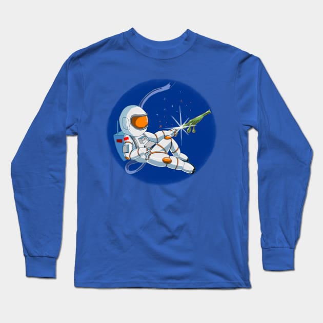 Astronaut Meets Alien Long Sleeve T-Shirt by Genuine Vintage